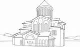 Clipart Monastery Gelati Outline Georgia Architecture Clip Transparent Available sketch template