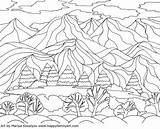 Kids Georgia Coloring Keeffe Pages Landscape Adults Drawing Scenery Colour Lesson Happy Landscapes Inspired Easy History Getdrawings Family Fun Impressionist sketch template
