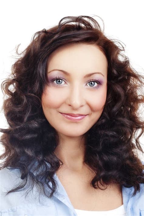 Portrait Of A Girl With Curly Hair Stock Image Image Of Female