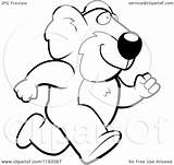 Koala Upright Running Clipart Cartoon Outlined Coloring Vector Cory Thoman Royalty sketch template