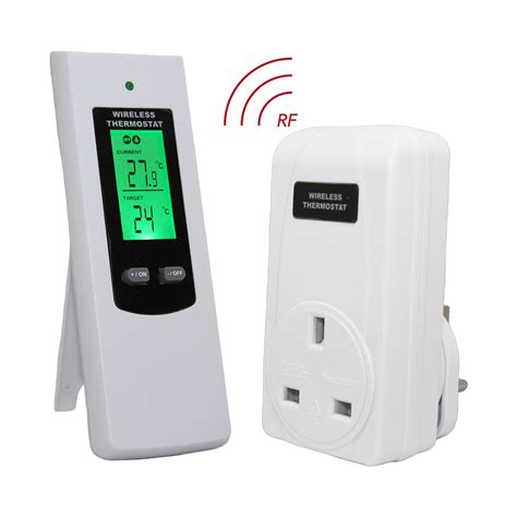 wireless thermostat rf plug digital temperature controller  heating  cooling mode