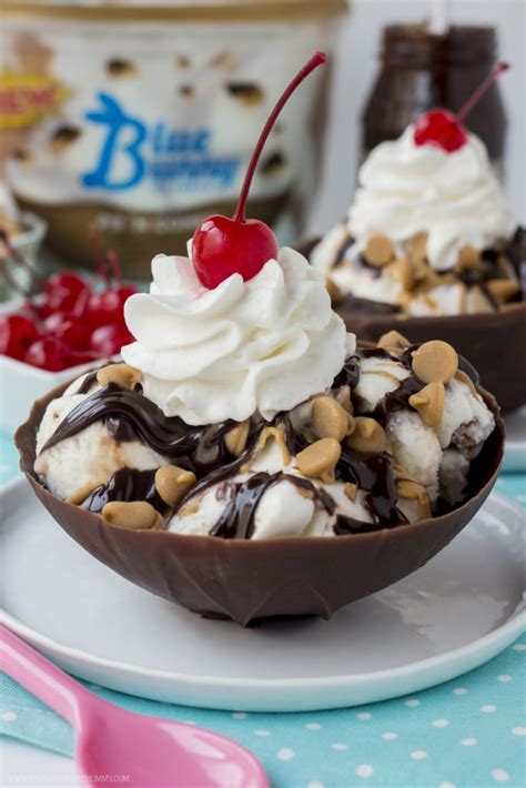 ice cream sundaes  edible chocolate bowls young  heart mommy