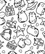 Cat Nyan Pusheen Coloring Pages Kawaii Cute Para Colorear Printable Drawing Getdrawings Kids Color Book Tumblr Choose Board Club sketch template