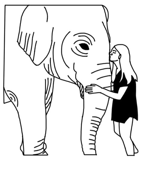 elephant  girl coloring page coloring pages  girls coloring
