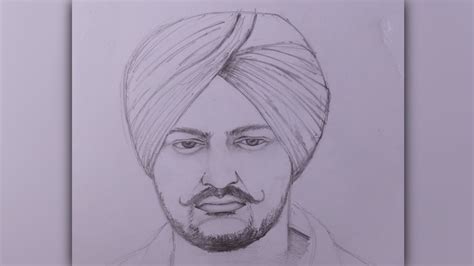 draw portrait  sidhu moose wala  pencil shading youtube