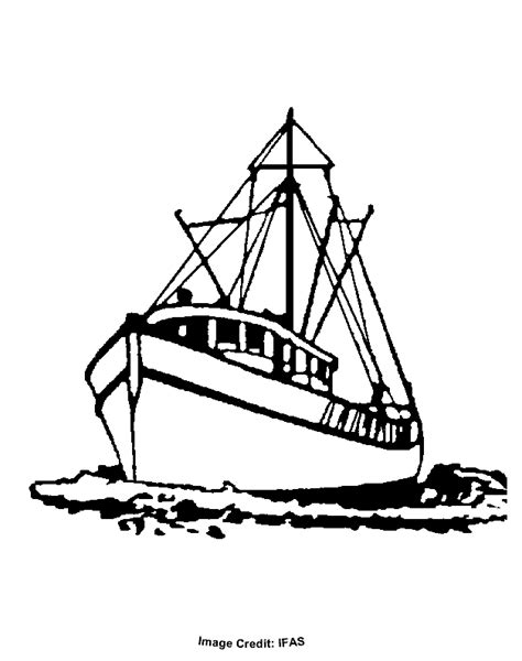 fishing boat  coloring pages  kids printable colouring sheets