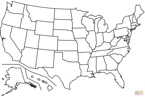 disegno  mappa degli stati uniti da colorare disegni da colorare