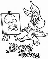 Coloring Looney Tunes Bugs Bunny Print Little Color Tweety sketch template