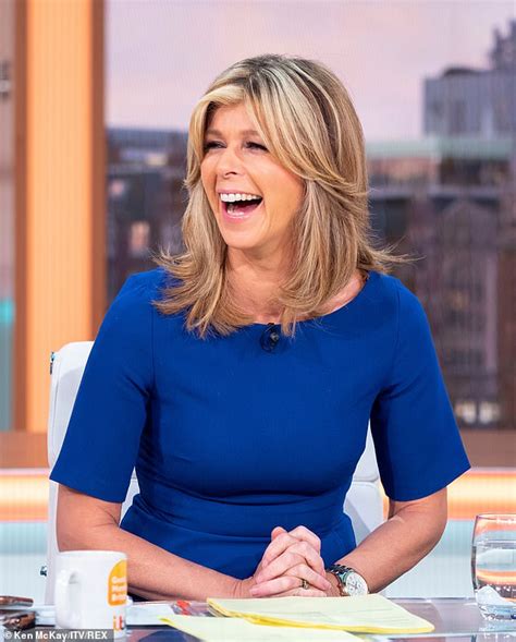 kate garraway looks stylish in a sheer floral skirt and trendy leather