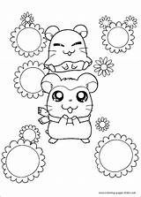 Coloring Pages Hamtaro Cartoon Cute Kids Sheets Animals Color Printable Character Colouring Print Characters sketch template