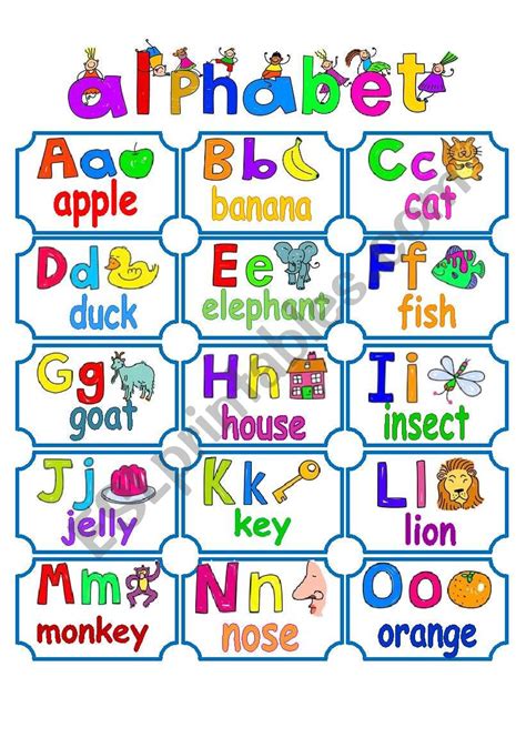 alphabet chart printable esl  printable