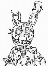 Fnaf Springtrap Coloring Pages Nights Five Trap Spring Freddys Printable Color Sheets Print Getcolorings Template Result sketch template