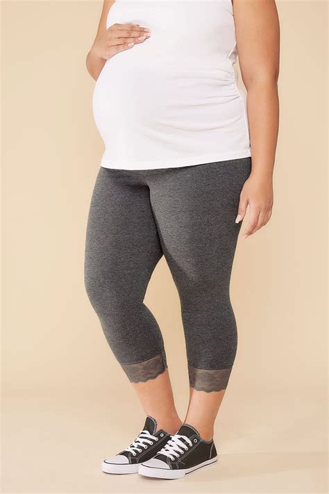 Bump It Up Maternity Charcoal Cropped Leggings With