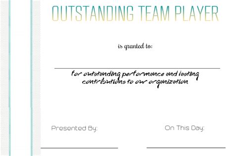 outstanding team player award template postermywall