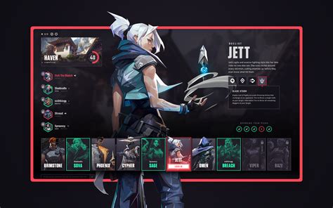 valorant agent select ui redesign behance
