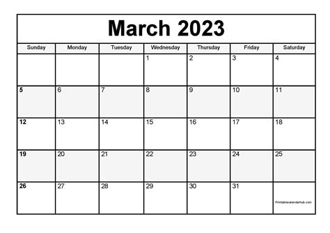 blank calendar template march  printable templates