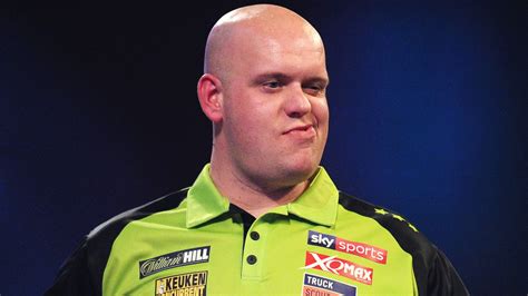 pdc darts michael van gerwen booked  place   fourth    win  ricky evans