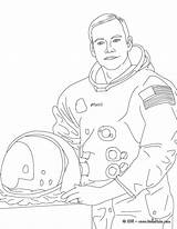Armstrong Neil Coloring Pages Space People Visit Hellokids Drawings sketch template