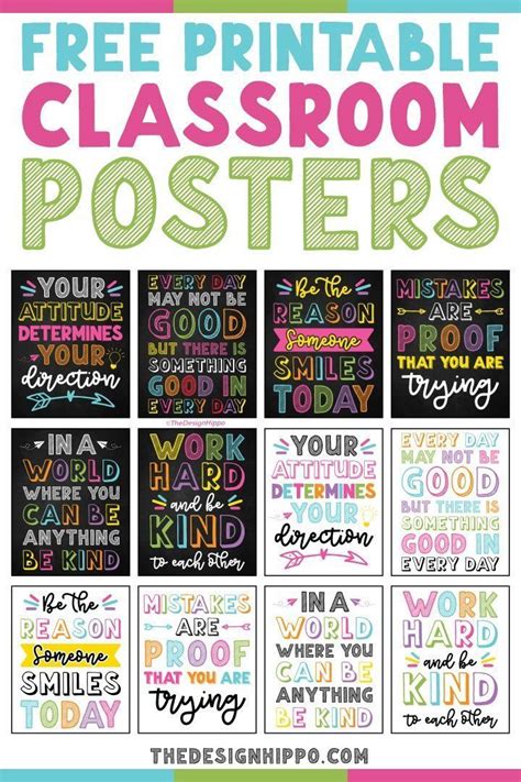 printable classroom posters  motivational quotes classroom