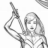 Davidmarquez Marquez Psylocke sketch template