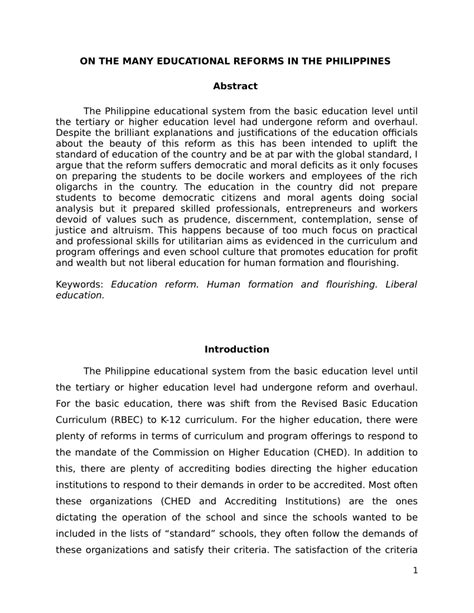 educational reforms   philippines