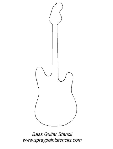 big guitar outline drawing clip art library