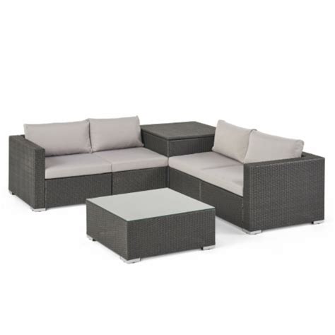 valentina outdoor 4 seater sectional sofa set with coffee table and