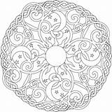 Coloring Pages Mandala Moon Sun Intricate Stars Color Celtic Rose Elephant Star Festival Adults Half Printable Celestial Bohemian Drawing Christmas sketch template