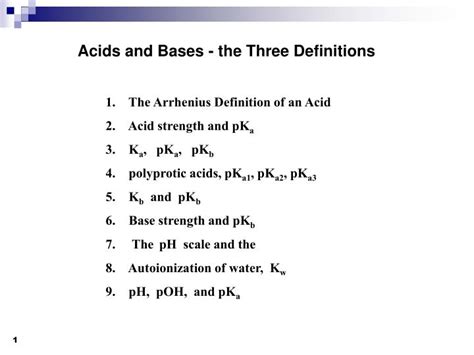 ppt acids and bases the three definitions powerpoint presentation