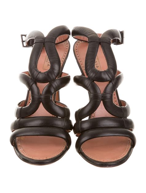 alaia leather cut  sandals shoes al  realreal