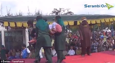indonesian woman lashed in brutal sharia law punishment