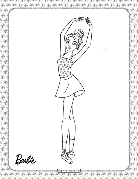 printable ballerina barbie coloring page