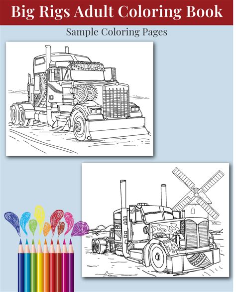 big rigs adult coloring book cute notebooks journals