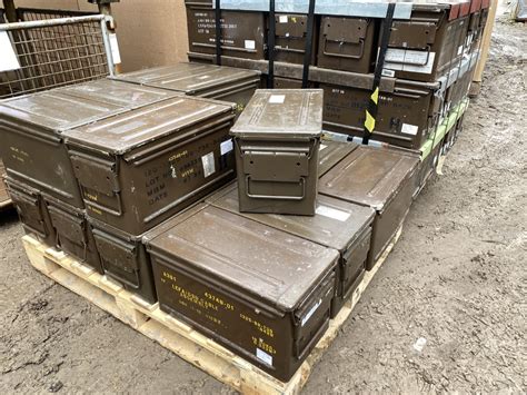 british army large metal storage ammo box tin heavy duty military