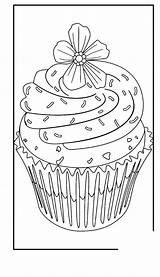 Coloring Pages Flower Cupcake Cupcakes Colouring Kids Cake Color Choose Board Sheets Food Templates sketch template