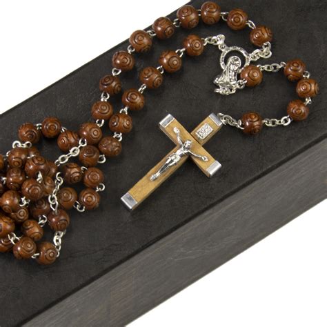 rosary beads wooden mm brown