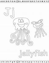 Coloring Pages Jellyfish Letter Abc Fun Children sketch template