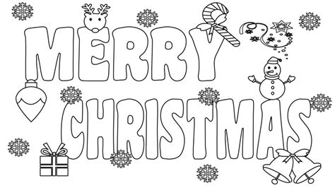words merry christmas pages coloring pages