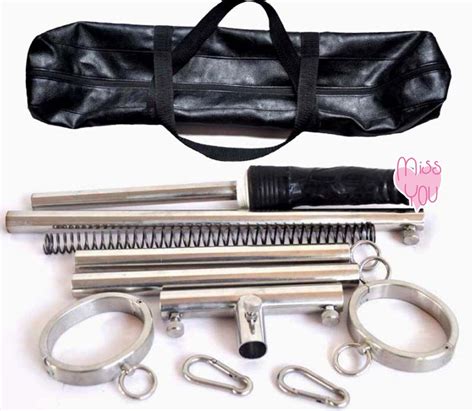 top metal stainless steel bondage restraints stand with anal plug leg