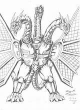 Ghidorah King Coloring Pages Mecha Drawing Sketch Dragon Drawings Artwork Kaiju Showcase Saturday Cool Monster Getdrawings Popular Sketchite Comments sketch template