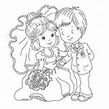 Coloring Wedding Pages Printable Kids sketch template
