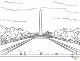 Washington Coloring Monument Pages Printable Memorial Dc Drawing Supercoloring National Monuments Colorings Printables sketch template
