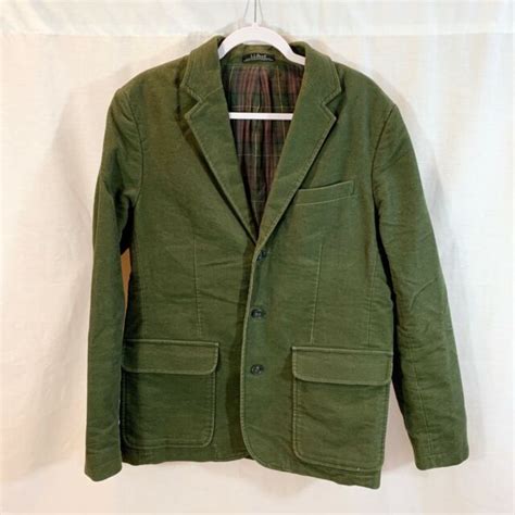 Ll Bean Blazer Jacket Suit Sport Coat Cotton Corduroy Green Mens 40 Ebay