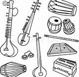 Instruments Indian Sitar Drawing Musical Vector Traditional Drawings Clipart Stock Illustration Harmonium Music Dholak Easy Isolated Set Draw Doodle Clip sketch template