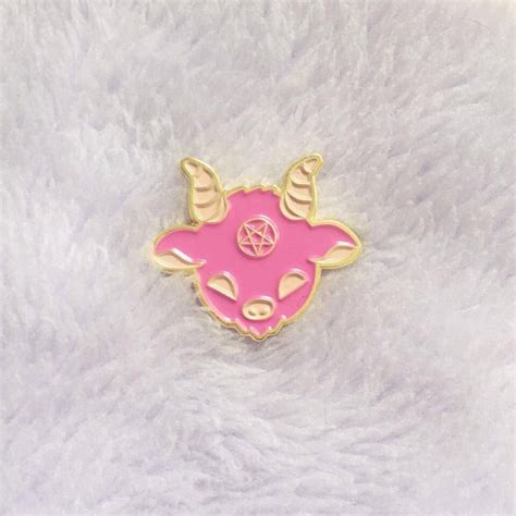 kawaii satan enamel pin cute pink lucifer lapel pin by