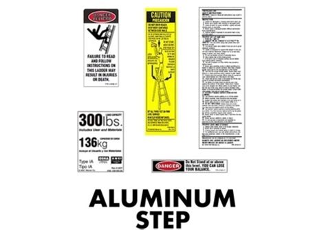 aluminum stepladder replacement labels advanced ladders  scaffold