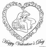 Coloring Valentine Ariel Mermaid Pages Printable Little Print Color sketch template