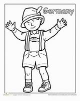 Coloring German Pages Germany Kids Traditional Sheet Clothing Printable Boy Colouring Sheets Paper Girl People Doll Cutout Clothes Worksheets Cultures sketch template