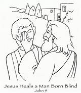 Coloring Sick Jesus Heals Man Clipart Library Blind Men sketch template