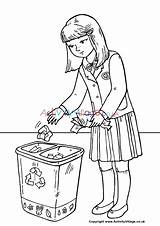 Coloring Bin Litter Throw Colouring Pages School Rules Girl Recycle Sheets Printable Cgl Daisy Children Garbage Color Place Make Activity sketch template